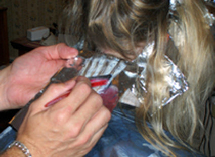 Pasemka na włosach - folia aluminiowa