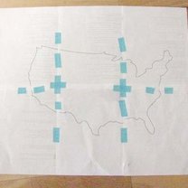 Wydrukowana mapa USA