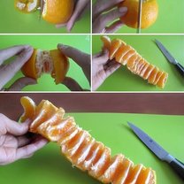 triki kuchenne - obieranie pomarańczy w harmonijkę