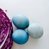 farbowanie jajek kapustą